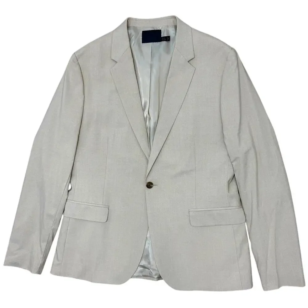 ASOS Slim Fit Beige Blazer Jacket Men's 42R One Button Modern Sport Coat
